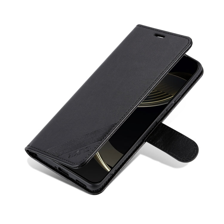 For Huawei Pura 70 AZNS Sheepskin Texture Flip Leather Phone Case(Black) - Huawei Cases by AZNS | Online Shopping South Africa | PMC Jewellery | Buy Now Pay Later Mobicred