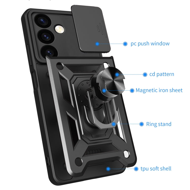 For Samsung Galaxy S24+ 5G Sliding Camera Cover Design TPU+PC Phone Case(Green) - Galaxy S24+ 5G Cases by PMC TechLife | Online Shopping South Africa | PMC TechLife