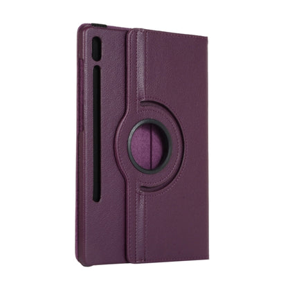 For Samsung Galaxy Tab S9+ / Tab S10+ 360 Degrees Rotation Holder Litchi Texture Leather Tablet Case(Purple) - Galaxy Tab S9+ Cases by PMC Jewellery | Online Shopping South Africa | PMC Jewellery | Buy Now Pay Later Mobicred