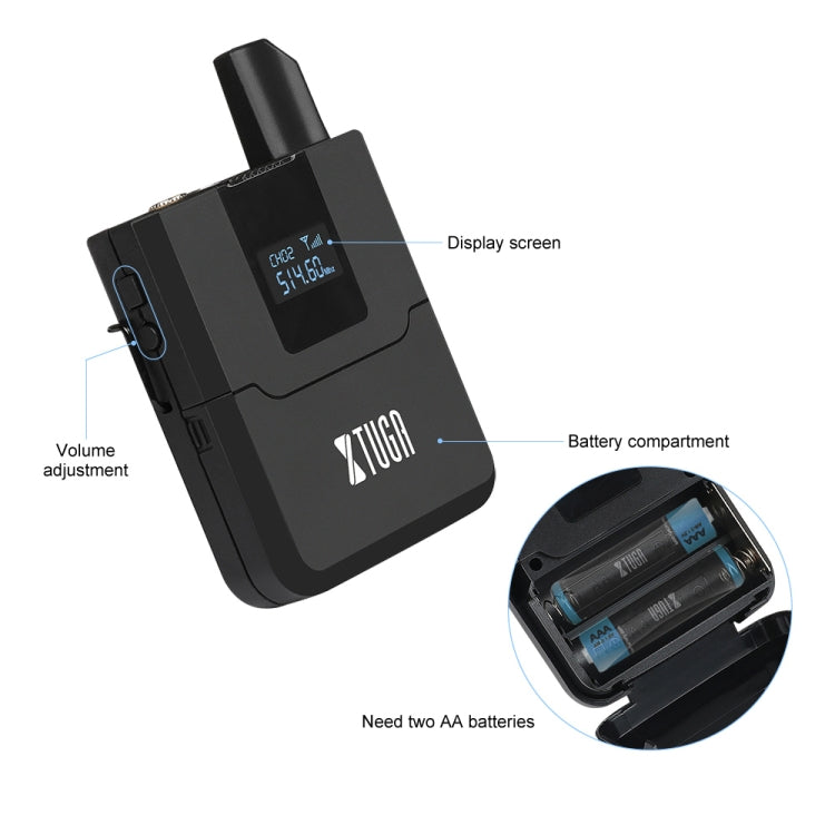 XTUGA A140-H Wireless Microphone System 4 Channel UHF Handheld Microphone(US Plug) - Microphone by XTUGA | Online Shopping South Africa | PMC Jewellery | Buy Now Pay Later Mobicred