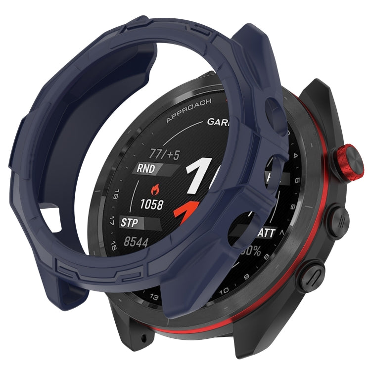 For Garmin Approach S70 47mm Armor Hollow Watch Protective Case(Midnight Blue) - Watch Cases by PMC TechLife | Online Shopping South Africa | PMC TechLife