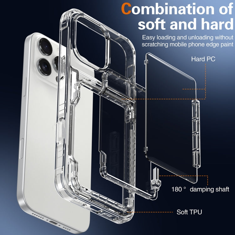 For iPhone 16 Pro Crystal Clear Flip Card Slot Phone Case(Transparent) - iPhone 16 Pro Cases by PMC Jewellery | Online Shopping South Africa | PMC Jewellery | Buy Now Pay Later Mobicred