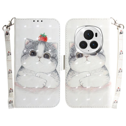 For Honor Magic6 Pro 3D Colored Horizontal Flip Leather Phone Case(Cute Cat) - Honor Cases by PMC Jewellery | Online Shopping South Africa | PMC Jewellery | Buy Now Pay Later Mobicred