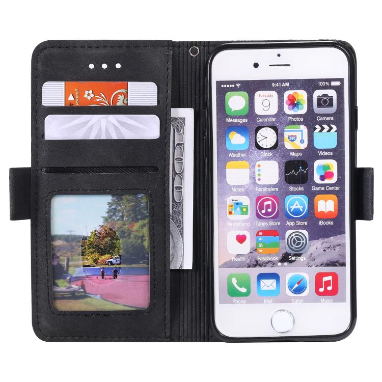 For iPhone 16e Retro Splicing Horizontal Flip Leather Phone Case(Red) - iPhone 16e Cases by PMC TechLife | Online Shopping South Africa | PMC TechLife | Buy Now Pay Later Mobicred