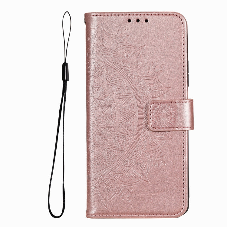 For iPhone 16 Pro Totem Flower Embossed Leather Phone Case(Rose Gold) - iPhone 16 Pro Cases by PMC Jewellery | Online Shopping South Africa | PMC Jewellery | Buy Now Pay Later Mobicred