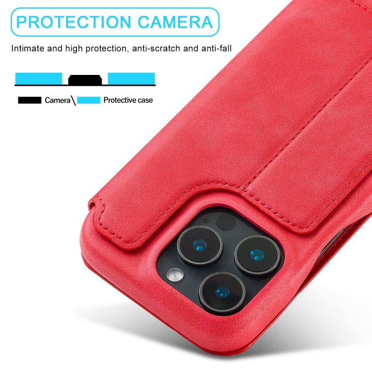 For iPhone 16 Pro Max LC.IMEEKE Hon Ancient Series Flip Leather Phone Case(Red) - iPhone 16 Pro Max Cases by LC.IMEEKE | Online Shopping South Africa | PMC Jewellery | Buy Now Pay Later Mobicred