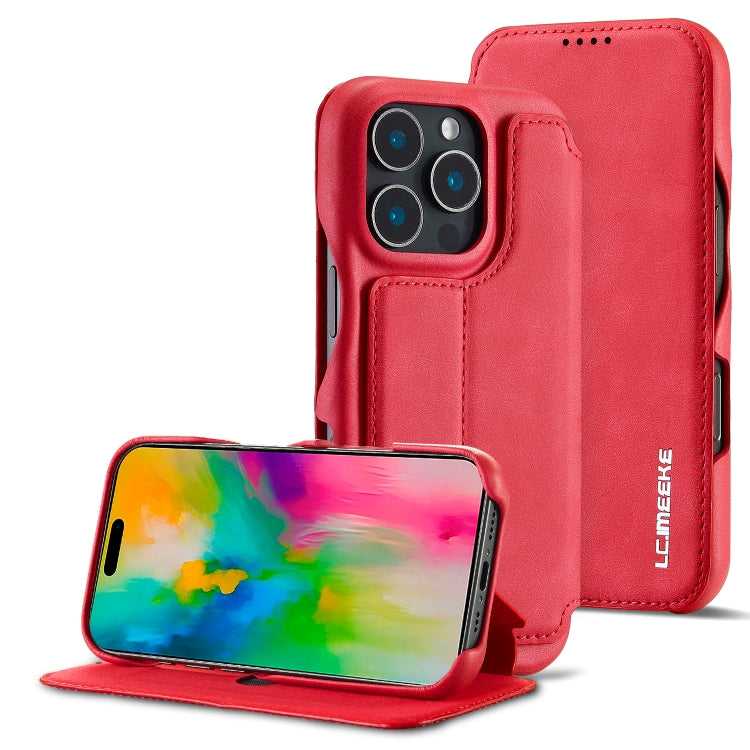 For iPhone 16 Pro LC.IMEEKE Hon Ancient Series Flip Leather Phone Case(Red) - free shipping - PMC Jewellery - Order now!