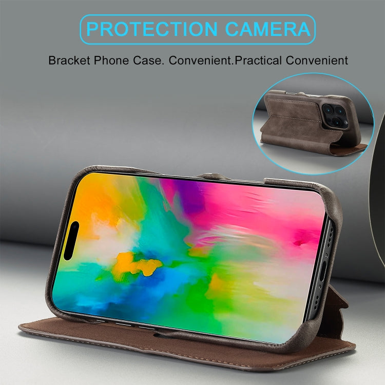 For iPhone 16 Pro LC.IMEEKE Hon Ancient Series Flip Leather Phone Case(Coffee) - free shipping - PMC Jewellery - Order now!
