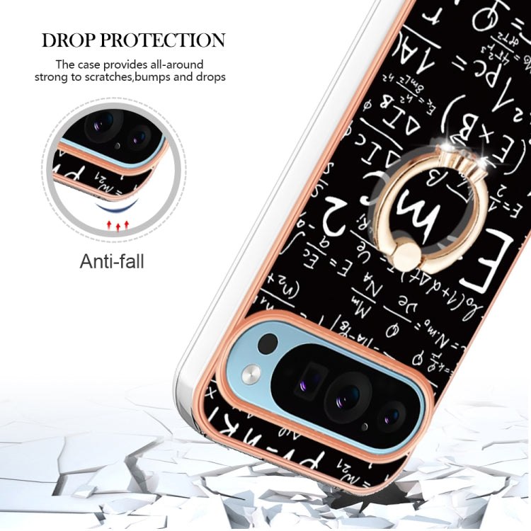 For Google Pixel 9 Pro XL Electroplating Dual-side IMD Phone Case with Ring Holder(Equation) - Google Cases by PMC TechLife | Online Shopping South Africa | PMC TechLife | Buy Now Pay Later Mobicred