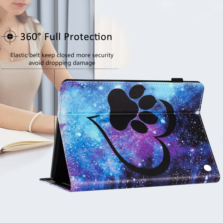 For Amazon Kindle Fire HD 8 2020 2022 Sewing Litchi Texture Smart Leather Tablet Case(Footprint) - Amazon by PMC TechLife | Online Shopping South Africa | PMC TechLife | Buy Now Pay Later Mobicred