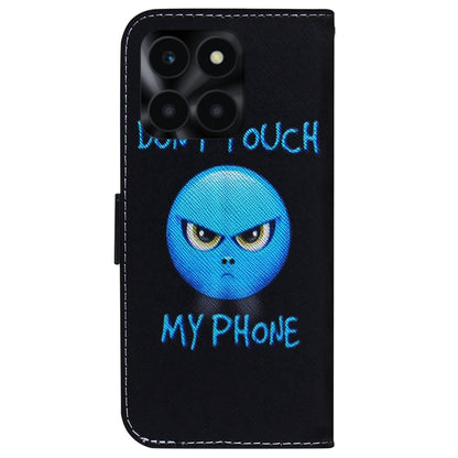 For Honor X6a Coloured Drawing Flip Leather Phone Case(Anger) - Honor Cases by PMC Jewellery | Online Shopping South Africa | PMC Jewellery