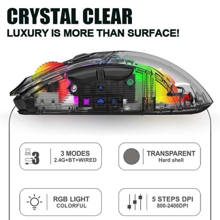 XUNFOX XYH20RGB Transparent 2400DPI RGB Light Wired Gaming Mouse, Cable Length: 1.2m(Black) - Wired Mice by PMC Jewellery | Online Shopping South Africa | PMC Jewellery | Buy Now Pay Later Mobicred