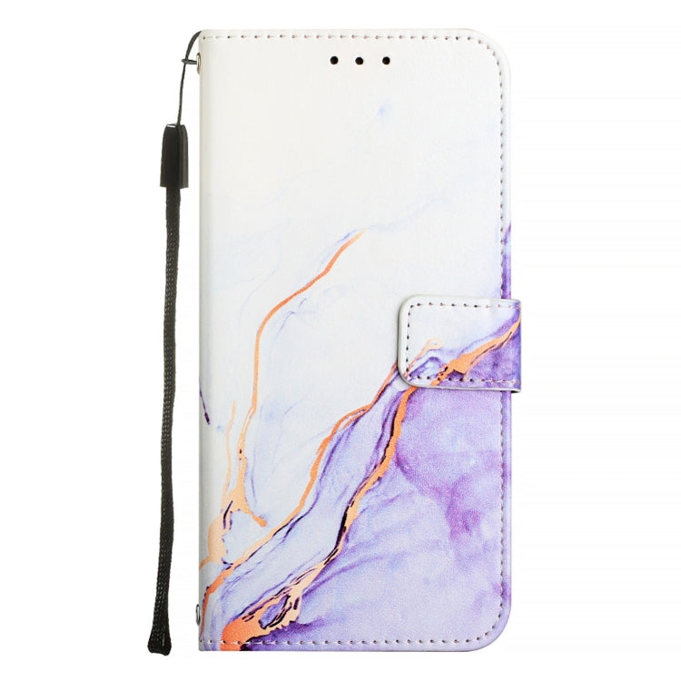 For Honor Magic6 Pro PT003 Marble Pattern Flip Leather Phone Case(White Purple) - Honor Cases by PMC Jewellery | Online Shopping South Africa | PMC Jewellery | Buy Now Pay Later Mobicred