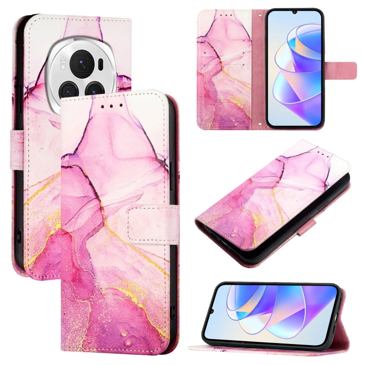 For Honor Magic6 Pro PT003 Marble Pattern Flip Leather Phone Case(Pink Purple Gold) - Honor Cases by PMC Jewellery | Online Shopping South Africa | PMC Jewellery | Buy Now Pay Later Mobicred