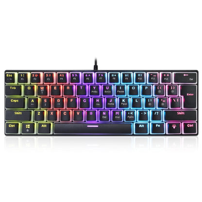 HXSJ L700 Wired RGB Mechanical Keyboard 61 Pudding Key Caps(Black) - Wired Keyboard by HXSJ | Online Shopping South Africa | PMC Jewellery | Buy Now Pay Later Mobicred