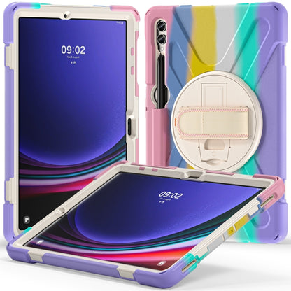 For Samsung Galaxy Tab S9+ / S8+ Rotary Handle Grab TPU + PC Tablet Case(Colorful Pink) - Galaxy Tab S9+ Cases by PMC Jewellery | Online Shopping South Africa | PMC Jewellery | Buy Now Pay Later Mobicred