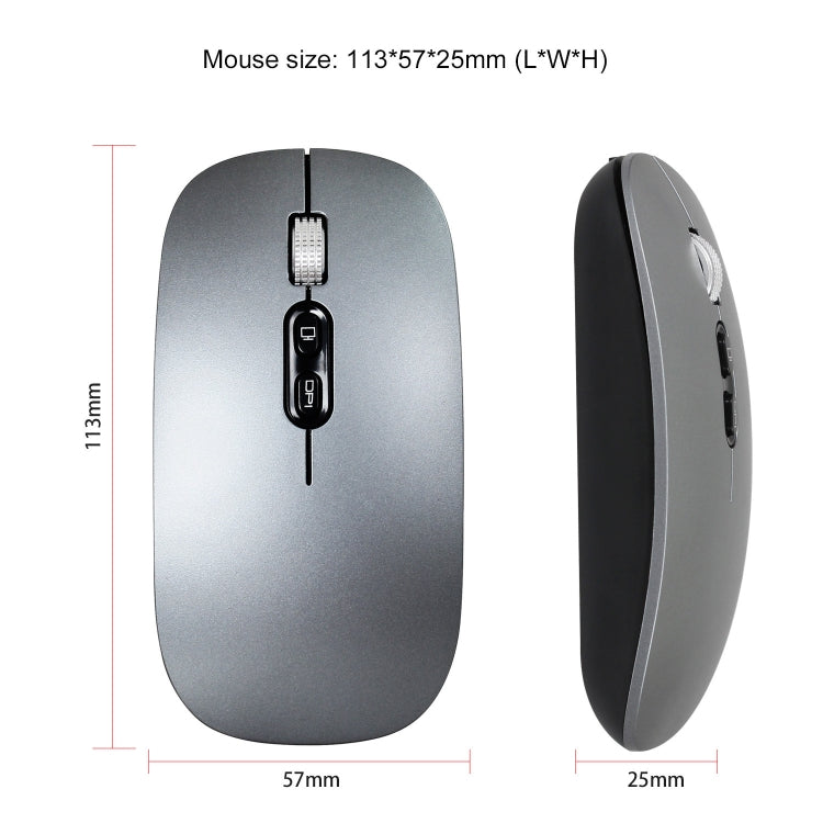 HXSJ M103 1600DPI UV Dual Mode 2.4GHz + Bluetooth 5.1 Wireless Rechargeable Mouse(Black) - Wireless Mice by HXSJ | Online Shopping South Africa | PMC Jewellery | Buy Now Pay Later Mobicred