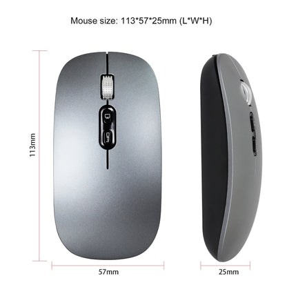 HXSJ M103 1600DPI Dual Mode 2.4GHz + Bluetooth 5.1 Wireless Rechargeable Mouse(Silver) - Wireless Mice by HXSJ | Online Shopping South Africa | PMC Jewellery | Buy Now Pay Later Mobicred