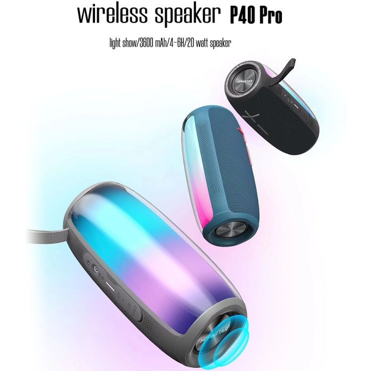 HOPESTAR P40 Pro IPX6 Waterproof RGB Light Wireless Bluetooth Speaker(Black) - free shipping - PMC Jewellery - Order now!