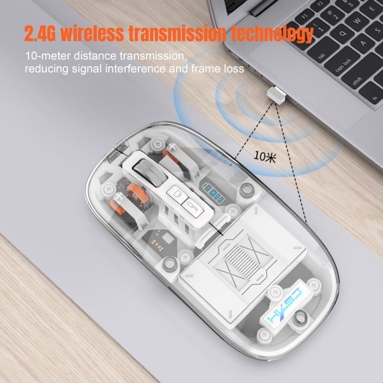 HXSJ T900 Transparent Magnet Three-mode Wireless Gaming Mouse(White) - Wireless Mice by HXSJ | Online Shopping South Africa | PMC Jewellery | Buy Now Pay Later Mobicred