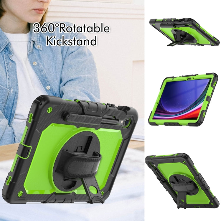 For Samsung Galaxy Tab S8 / S7 Silicone Hybrid PC Tablet Protective Case(Black+Yellow Green) - Galaxy Tab S8 Cases by PMC Jewellery | Online Shopping South Africa | PMC Jewellery | Buy Now Pay Later Mobicred
