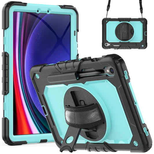 For Samsung Galaxy Tab S9 / S8 / S7 Silicone + PC Tablet Case(Black+Light Blue) - Galaxy Tab S9 Cases by PMC Jewellery | Online Shopping South Africa | PMC Jewellery | Buy Now Pay Later Mobicred