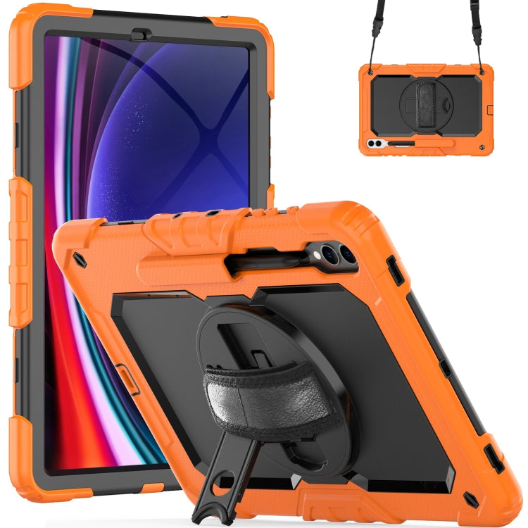 For Samsung Galaxy Tab S9+ / S8+ Silicone + PC Tablet Case(Orange+Black) - Galaxy Tab S9+ Cases by PMC Jewellery | Online Shopping South Africa | PMC Jewellery | Buy Now Pay Later Mobicred