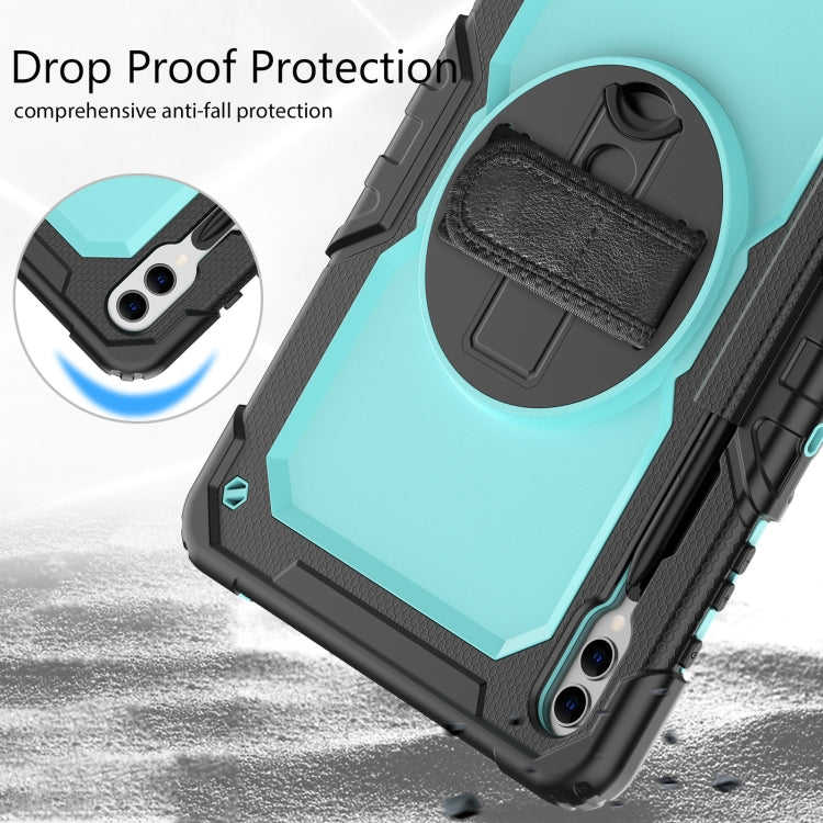 For Samsung Galaxy Tab S10+ / S9+ / S9 FE+ Silicone Hybrid PC Tablet Protective Case(Black+Light Blue) - Galaxy Tab S9+ Cases by PMC Jewellery | Online Shopping South Africa | PMC Jewellery | Buy Now Pay Later Mobicred