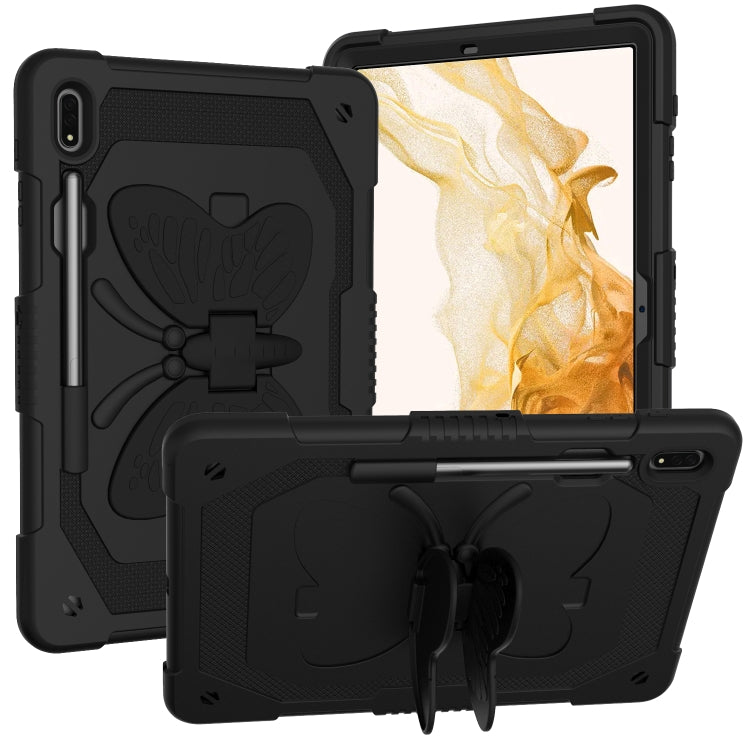 For Samsung Galaxy Tab S9+ Butterfly Kickstand Heavy Duty Hard Rugged Tablet Case(Black) - Galaxy Tab S9+ Cases by PMC Jewellery | Online Shopping South Africa | PMC Jewellery | Buy Now Pay Later Mobicred