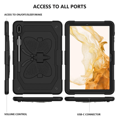 For Samsung Galaxy Tab S9+ Butterfly Kickstand Heavy Duty Hard Rugged Tablet Case(Black) - Galaxy Tab S9+ Cases by PMC Jewellery | Online Shopping South Africa | PMC Jewellery | Buy Now Pay Later Mobicred