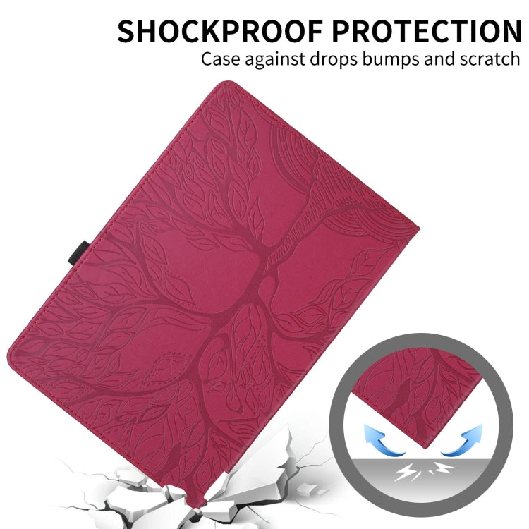For iPad Pro 11 2024 Tree Life Embossed Rotation Leather Smart Tablet Case(Red) - iPad Pro 11 2024 Cases by PMC TechLife | Online Shopping South Africa | PMC TechLife | Buy Now Pay Later Mobicred