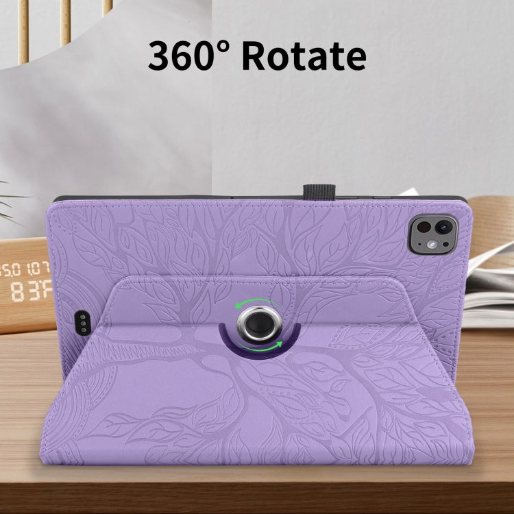 For iPad Pro 11 2024 Tree Life Embossed Rotation Leather Smart Tablet Case(Purple) - iPad Pro 11 2024 Cases by PMC Jewellery | Online Shopping South Africa | PMC Jewellery | Buy Now Pay Later Mobicred