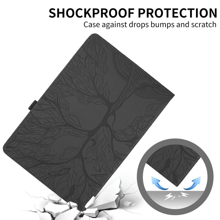 For iPad Pro 11 2024 Tree Life Embossed Rotation Leather Smart Tablet Case(Black) - iPad Pro 11 2024 Cases by PMC TechLife | Online Shopping South Africa | PMC TechLife | Buy Now Pay Later Mobicred