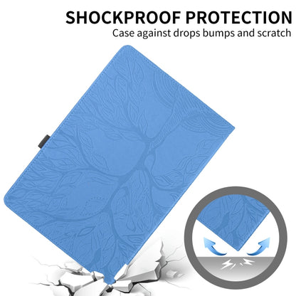 For Samsung Galaxy Tab S9 Ultra/S8 Ultra Tree Life Embossed Rotation Leather Tablet Case(Blue) - Galaxy Tab S9 Ultra Cases by PMC Jewellery | Online Shopping South Africa | PMC Jewellery | Buy Now Pay Later Mobicred