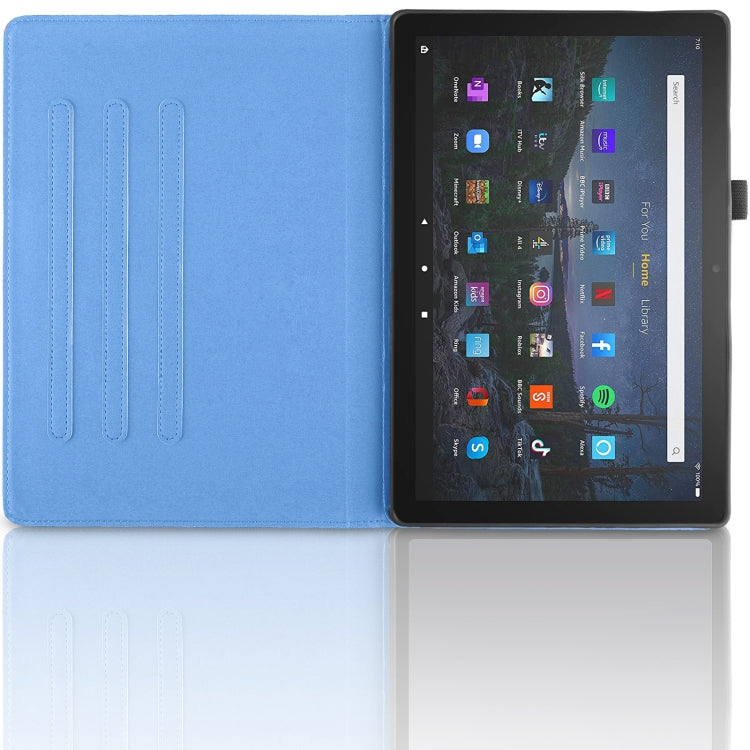 For Amazon Kindle Fire HD10 2021 Tree Life Embossed Rotation Leather Tablet Case(Blue) - Amazon by PMC TechLife | Online Shopping South Africa | PMC TechLife | Buy Now Pay Later Mobicred