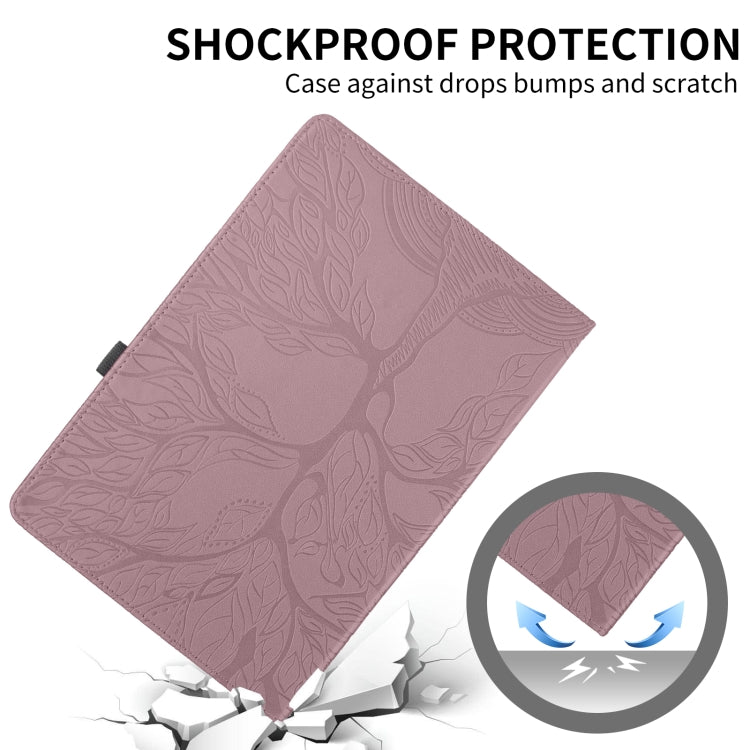 For Amazon Kindle Fire HD8 2015-2019 Tree Life Embossed Rotation Leather Tablet Case(Rose Gold) - Amazon by PMC TechLife | Online Shopping South Africa | PMC TechLife | Buy Now Pay Later Mobicred