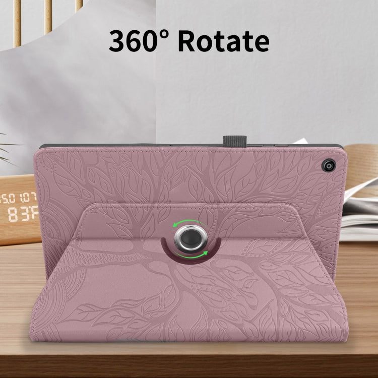 For Amazon Kindle Fire HD8 2015-2019 Tree Life Embossed Rotation Leather Tablet Case(Rose Gold) - Amazon by PMC TechLife | Online Shopping South Africa | PMC TechLife | Buy Now Pay Later Mobicred