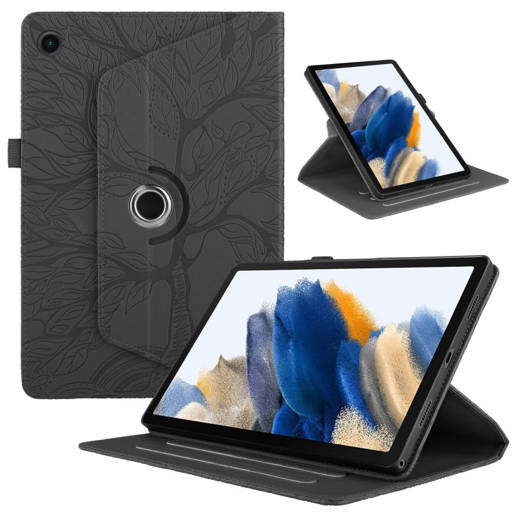 For Lenovo Tab M10 Plus 10.6 3rd Gen Tree Life Embossed Rotation Leather Smart Tablet Case(Black) - Lenovo by PMC TechLife | Online Shopping South Africa | PMC TechLife | Buy Now Pay Later Mobicred