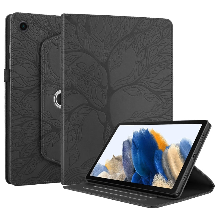 For Lenovo Tab M10 Plus 10.6 3rd Gen Tree Life Embossed Rotation Leather Smart Tablet Case(Black) - Lenovo by PMC TechLife | Online Shopping South Africa | PMC TechLife | Buy Now Pay Later Mobicred