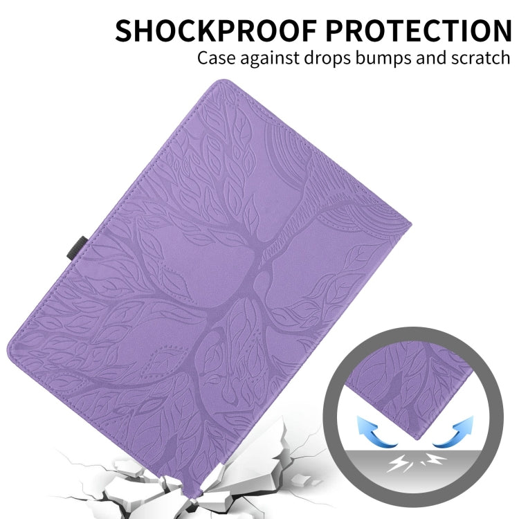 For Lenovo Tab M11 / Xiaoxin Pad 11 2024 Tree Life Embossed Rotation Leather Tablet Case(Purple) - Lenovo by PMC Jewellery | Online Shopping South Africa | PMC Jewellery | Buy Now Pay Later Mobicred