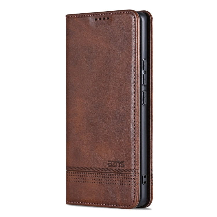 For OPPO Reno11 Pro China AZNS Magnetic Calf Texture Flip Leather Phone Case(Dark Brown) - Reno11 Pro Cases by AZNS | Online Shopping South Africa | PMC Jewellery | Buy Now Pay Later Mobicred