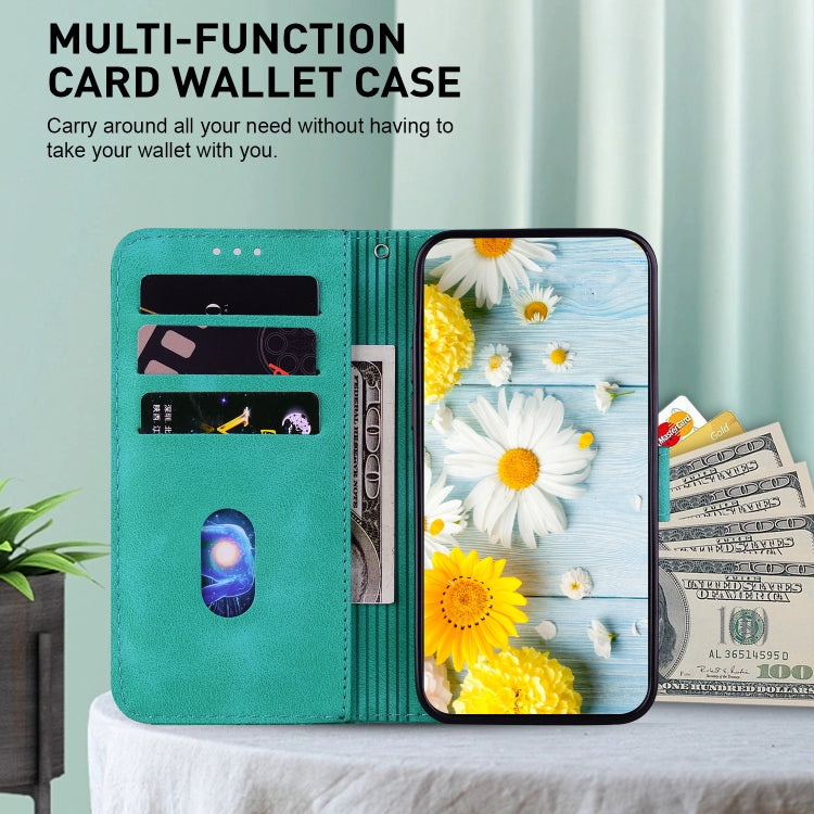 For Google Pixel 9 Pro Lily Embossed Leather Phone Case(Green) - Google Cases by PMC TechLife | Online Shopping South Africa | PMC TechLife | Buy Now Pay Later Mobicred