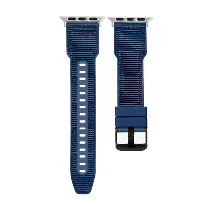 For Apple Watch Series 9 45mm Hybrid Braid Nylon Silicone Watch Band(Blue) - Watch Bands by PMC Jewellery | Online Shopping South Africa | PMC Jewellery