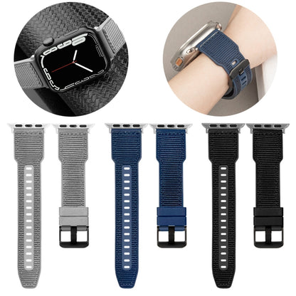 For Apple Watch Ultra 49mm Hybrid Braid Nylon Silicone Watch Band(Black) - Watch Bands by PMC Jewellery | Online Shopping South Africa | PMC Jewellery | Buy Now Pay Later Mobicred