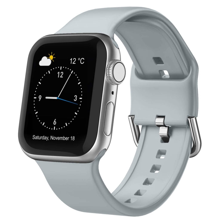 For Apple Watch Series 7 41mm Pin Buckle Silicone Watch Band(Light Grey) - free shipping - PMC TechLife - Order now!