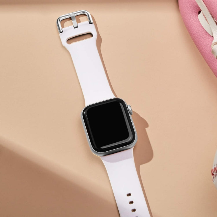 For Apple Watch SE 44mm Pin Buckle Silicone Watch Band(White) - free shipping - PMC TechLife - Order now!