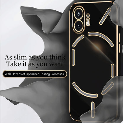 For Nothing Phone 2 XINLI Straight Edge 6D Electroplate TPU Phone Case(Black) - More Brand by XINLI | Online Shopping South Africa | PMC Jewellery | Buy Now Pay Later Mobicred