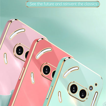 For Nothing Phone 2A XINLI Straight Edge 6D Electroplate TPU Phone Case(Pink) - More Brand by XINLI | Online Shopping South Africa | PMC Jewellery | Buy Now Pay Later Mobicred