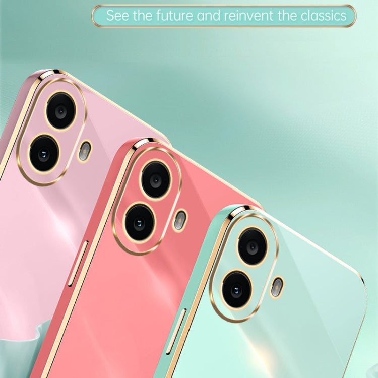 For Nothing CMF Phone 1 XINLI Straight Edge 6D Electroplate TPU Phone Case(Mint Green) - More Brand by XINLI | Online Shopping South Africa | PMC Jewellery | Buy Now Pay Later Mobicred