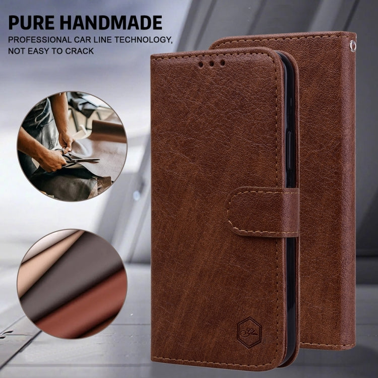 For Google Pixel 9 Skin Feeling Oil Leather Texture PU + TPU Phone Case(Brown) - Google Cases by PMC Jewellery | Online Shopping South Africa | PMC Jewellery | Buy Now Pay Later Mobicred